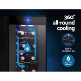 darrahopens Appliances > Fridges Devanti Wine Cooler 12 Bottle Thermoelectric Fridge Storage Chiller