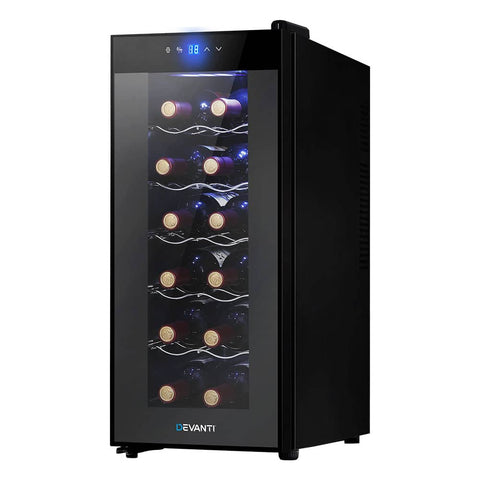 darrahopens Appliances > Fridges Devanti Wine Cooler 12 Bottle Thermoelectric Fridge Storage Chiller