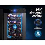 darrahopens Appliances > Fridges Devanti Wine Cooler 18 Bottles Glass Door Beverage Cooler Thermoelectric Fridge Black
