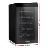 darrahopens Appliances > Fridges Devanti Wine Cooler 18 Bottles Glass Door Beverage Cooler Thermoelectric Fridge Black