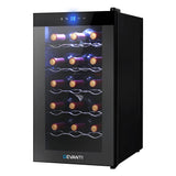 darrahopens Appliances > Fridges Devanti Wine Cooler 18 Bottles Glass Door Beverage Cooler Thermoelectric Fridge Black