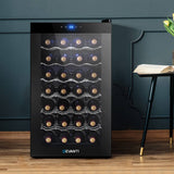 darrahopens Appliances > Fridges Devanti Wine Cooler 28 Bottles Glass Door Beverage Cooler Thermoelectric Fridge Black