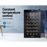 darrahopens Appliances > Fridges Devanti Wine Cooler 28 Bottles Glass Door Beverage Cooler Thermoelectric Fridge Black
