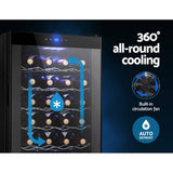 darrahopens Appliances > Fridges Devanti Wine Cooler 28 Bottles Glass Door Beverage Cooler Thermoelectric Fridge Black