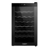 darrahopens Appliances > Fridges Devanti Wine Cooler 28 Bottles Glass Door Beverage Cooler Thermoelectric Fridge Black