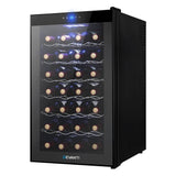 darrahopens Appliances > Fridges Devanti Wine Cooler 28 Bottles Glass Door Beverage Cooler Thermoelectric Fridge Black