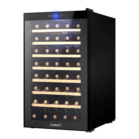darrahopens Appliances > Fridges Devanti Wine Cooler Compressor Fridge Chiller Storage Cellar 51 Bottle Black
