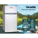 darrahopens Appliances > Fridges Glacio 100L Portable Fridge Bar Freezer Cooler Upright 12V/24V/240V Caravan Car Silver