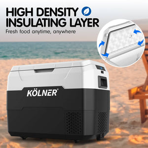 Darrahopens Appliances > Fridges Kolner 40l Fridge Freezer Cooler 12/24/240v Camping Portable Esky Refrigerator - Black