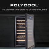 Darrahopens Appliances > Fridges POLYCOOL 128L 51 Bottle Wine Bar Fridge Underbench Cooler Compressor Glass Door, Black