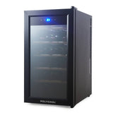 Darrahopens Appliances > Fridges POLYCOOL 47L 18 Bottle Wine Bar Fridge Countertop Cooler Compressor Mirrored Glass Door, Black