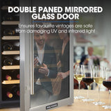 Darrahopens Appliances > Fridges POLYCOOL 51 Bottle Wine Bar Fridge, Under Bench, Glass Door w/ Stainless Steel Frame, Sliding Shelves, Silver