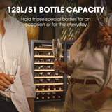 Darrahopens Appliances > Fridges POLYCOOL 51 Bottle Wine Bar Fridge, Under Bench, Glass Door w/ Stainless Steel Frame, Sliding Shelves, Silver