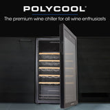 Darrahopens Appliances > Fridges POLYCOOL 95L 34 Bottle Wine Bar Fridge Underbench Cooler Compressor Glass Door, Black