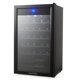 Darrahopens Appliances > Fridges POLYCOOL 95L 34 Bottle Wine Bar Fridge Underbench Cooler Compressor Glass Door, Black