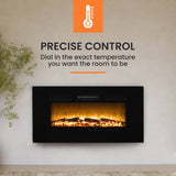 Darrahopens Appliances > Heaters CARSON 100cm Electric Fireplace Heater Wall Mounted 1800W Stove with Log Flame Effect
