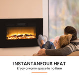 Darrahopens Appliances > Heaters CARSON 100cm Electric Fireplace Heater Wall Mounted 1800W Stove with Log Flame Effect