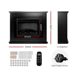 darrahopens Appliances > Heaters Devanti 2000W Electric Fireplace | Black MDF Mantle with Realistic 3D Flame | Fast Australian Heating| Darrahopens
