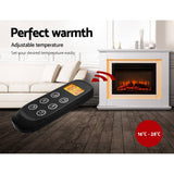 darrahopens Appliances > Heaters Devanti 2000W Electric Fireplace | White MDF Mantle with 3D Flame | Fast Heating | Darrahopens