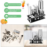 darrahopens Appliances > Kitchen Appliances Cocktail Shaker Set Boston 23-Piece Stainless Steel and Professional Bar Tools for Drink Mixing