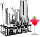 darrahopens Appliances > Kitchen Appliances Cocktail Shaker Set Boston 23-Piece Stainless Steel and Professional Bar Tools for Drink Mixing