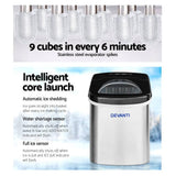 darrahopens Appliances > Kitchen Appliances Devanti 2.4L Stainless Steel Portable Ice Cube Maker