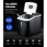 darrahopens Appliances > Kitchen Appliances DEVANTI 3.2L Portable Ice Cube Maker Machine Benchtop Counter Black