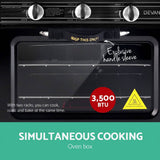 darrahopens Appliances > Kitchen Appliances Devanti 3 Burner Portable Oven - Black & Yellow