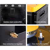 darrahopens Appliances > Kitchen Appliances Devanti 3 Burner Portable Oven - Black & Yellow