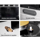 darrahopens Appliances > Kitchen Appliances Devanti 3 Burner Portable Oven - Silver & Black
