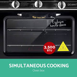 darrahopens Appliances > Kitchen Appliances Devanti 3 Burner Portable Oven - Silver & Black