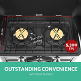 darrahopens Appliances > Kitchen Appliances Devanti 3 Burner Portable Oven - Silver & Black