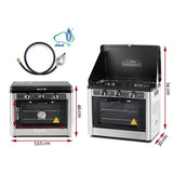 darrahopens Appliances > Kitchen Appliances Devanti 3 Burner Portable Oven - Silver & Black