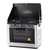 darrahopens Appliances > Kitchen Appliances Devanti 3 Burner Portable Oven - Silver & Black