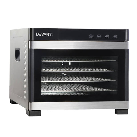 darrahopens Appliances > Kitchen Appliances DEVANTi 6 Trays Commercial Food Dehydrator Stainless Steel Fruit Dryer