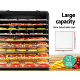 darrahopens Appliances > Kitchen Appliances Devanti 9 Tray Food Dehydrators Commercial Beef Jerky Maker Fruit Dryer Black