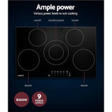 darrahopens Appliances > Kitchen Appliances Devanti 90cm Ceramic Cooktop Electric Cook Top 5 Burner Stove Hob Touch Control 6-Zones