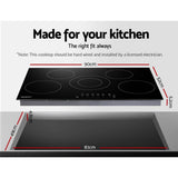 darrahopens Appliances > Kitchen Appliances Devanti 90cm Ceramic Cooktop Electric Cook Top 5 Burner Stove Hob Touch Control 6-Zones