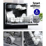 darrahopens Appliances > Kitchen Appliances Devanti Benchtop Dishwasher Counter Bench Top Freestanding Dish Washer 8 Place
