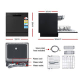 darrahopens Appliances > Kitchen Appliances Devanti Benchtop Dishwasher Counter Bench Top Freestanding Dish Washer 8 Place