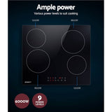 Darrahopens Appliances > Kitchen Appliances Devanti Ceramic Cooktop 60cm Electric Cooker 4 Burner Stove Hob Touch Control