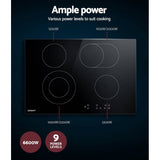 Darrahopens Appliances > Kitchen Appliances Devanti Ceramic Cooktop 77cm Electric Cooker 4 6 Burner Stove Hob Touch Control