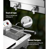 darrahopens Appliances > Kitchen Appliances Devanti Commercial Electric Deep Fryer Twin Frying Basket Chip Cooker Countertop