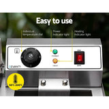darrahopens Appliances > Kitchen Appliances Devanti Commercial Electric Deep Fryer Twin Frying Basket Chip Cooker Countertop