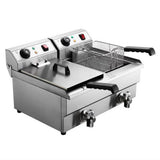 darrahopens Appliances > Kitchen Appliances Devanti Commercial Electric Deep Fryer Twin Frying Basket Chip Cooker Countertop