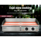 Darrahopens Appliances > Kitchen Appliances Devanti Commercial Electric Griddle BBQ Grill Hot Plate Stainless Steel 4400W