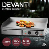 Darrahopens Appliances > Kitchen Appliances Devanti Commercial Electric Griddle BBQ Grill Hot Plate Stainless Steel 4400W