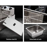 darrahopens Appliances > Kitchen Appliances Devanti Commercial Electric Single Deep Fryer - Silver