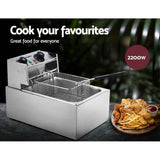 darrahopens Appliances > Kitchen Appliances Devanti Commercial Electric Single Deep Fryer - Silver