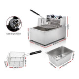 darrahopens Appliances > Kitchen Appliances Devanti Commercial Electric Single Deep Fryer - Silver